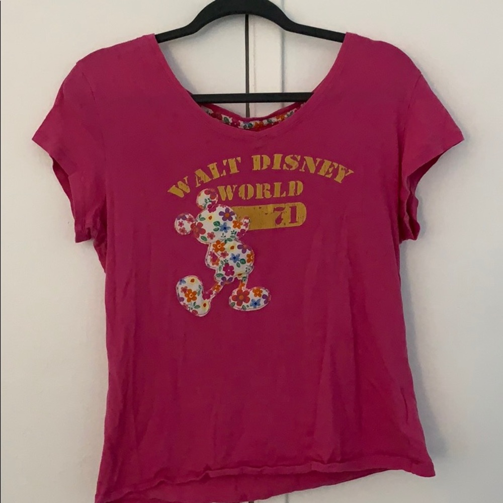 Pink Mickey Floral Disney Shirt